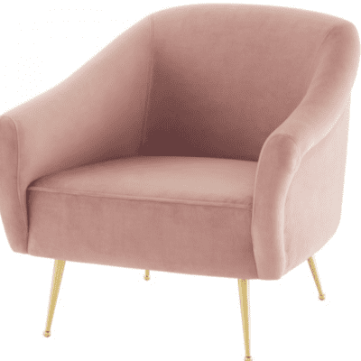 Modern blush chair with gold legs